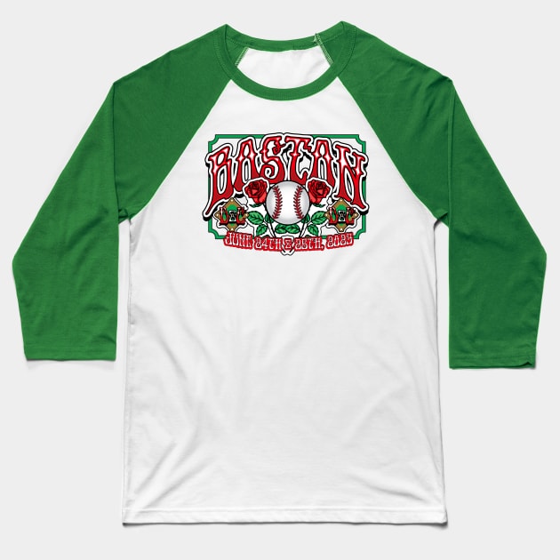 Boston Jam Band Ballpark Concert Tribute Baseball T-Shirt by Gimmickbydesign